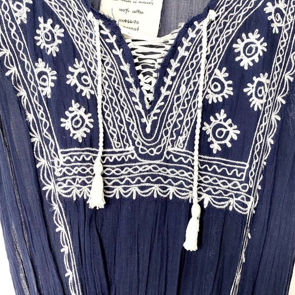 Free People FP One Fez Dress XS Embroidered Boho Peasant Mini Slip Sun Dress - Picture 5 of 9